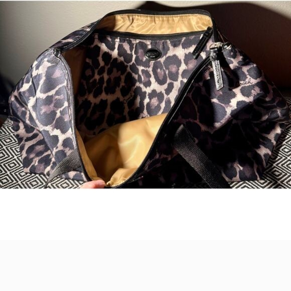 Coach Leopard Print Women's Large Satchel Duffel Bag